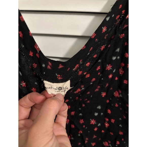 NATURAL LIFE Black Jumpsuit with Pink Floral Pattern - Picture 4 of 9